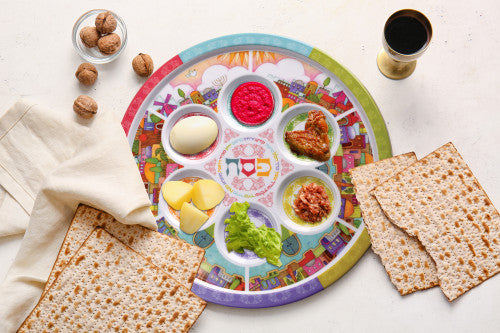 Seder Plate - Melamine Jerusalem Design