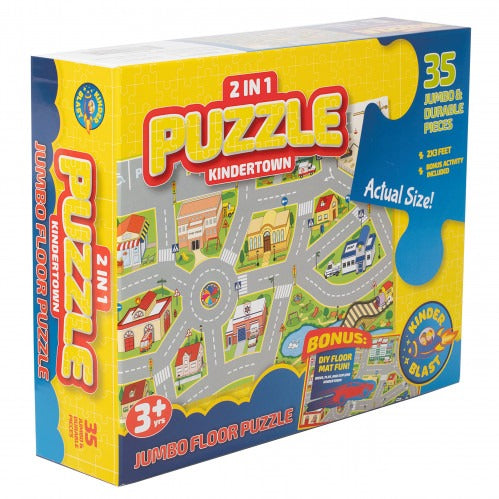 KinderTown 2-In-1 Jumbo Floor Puzzle 35 Pieces