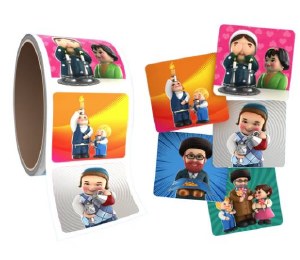 Mitzvah Kinder Smileys Sticker Roll Shabbos Day Theme