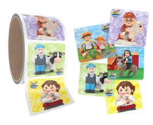 Mitzvah Kinder Smileys Sticker Roll Farm Animals Theme