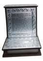 silver granite corkscrew tzedakah box ,machbox ,& hadlokas neiros blessing in one