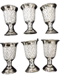 DIAMOND SET OF 6 CUPS SILVER DIPPED