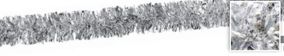 Noy Sukkah, Silver Metallic Garland- Silver Tip, 6' Long