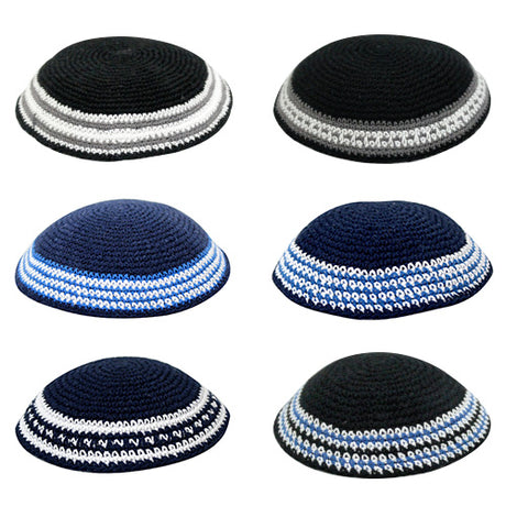 ASSORTED KNITTED KIPPAH 18 CM