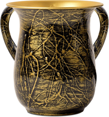 Stainless Steel Washing Cup - Marbleized Black and Gold