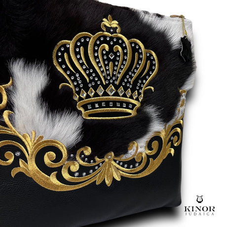 CHASSID STYLE TEFILLIN BAG LEATHER & FUR ( SHELF PRICE ONLY ) NON PERSONALISED