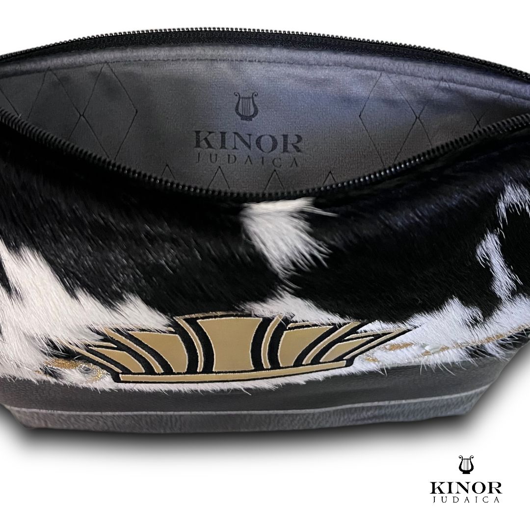 CHASSID STYLE TEFILLIN BAG LEATHER & FUR ( SHELF PRICE ONLY ) NON PERSONALISED