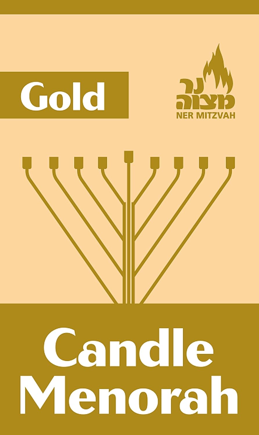 Candle Menorah Gold Rambam Wireframe
