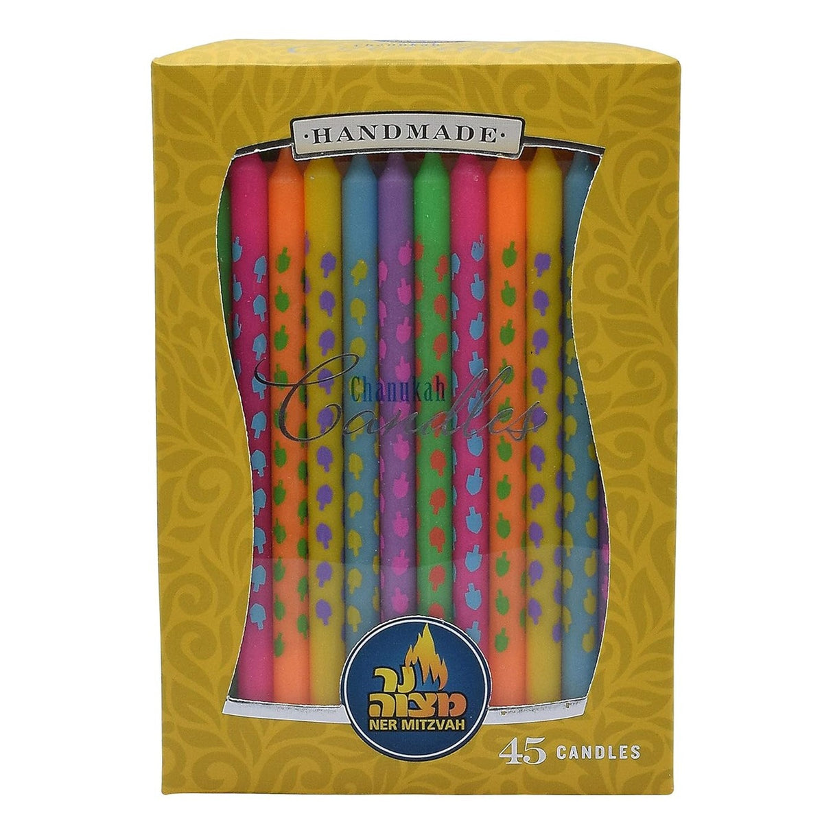 Ner Mitzvah Dreidel Art Dripless Handmade Chanukah Candles