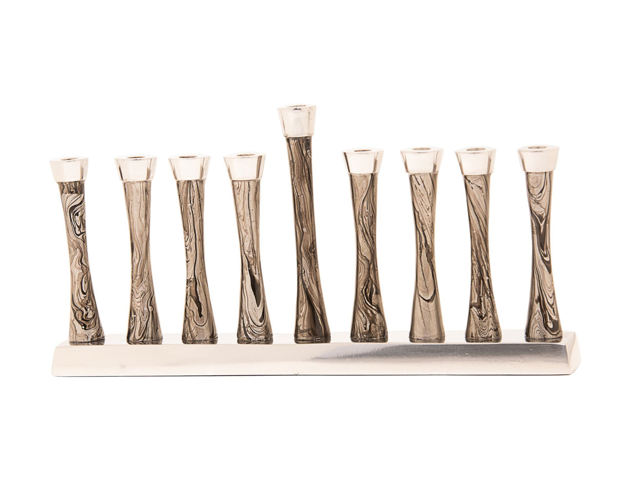 Menorah Metal Modern Swirl