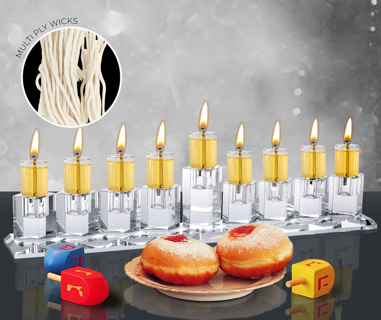 er Mitzvah Natural Smokeless Cotton Wicks – 50 Count (Approx.) 39 Ply Thin for Oil Cup Candle – Replacement Wicks