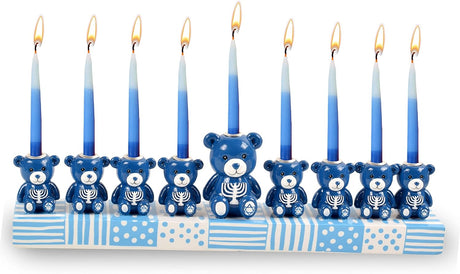 Resin Menorah - Teddy bear