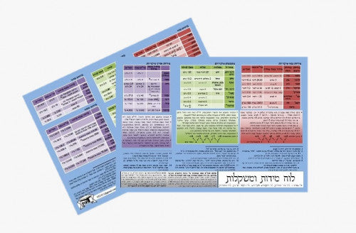 סט 12 לוחות / טבלאות / ידיעות - גדול
