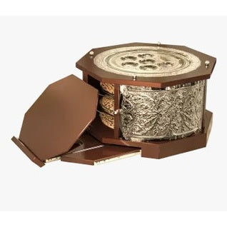 The "Magid Kaarah" 3 tier- mahogany silver /plated Kaarah with retractable Shtender