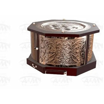 The "Magid Kaarah" 3 tier- mahogany silver /plated Kaarah with retractable Shtender