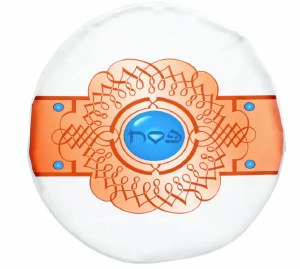 Vinyl Zippered Matzah Tash Bag Elegant Design White 15"