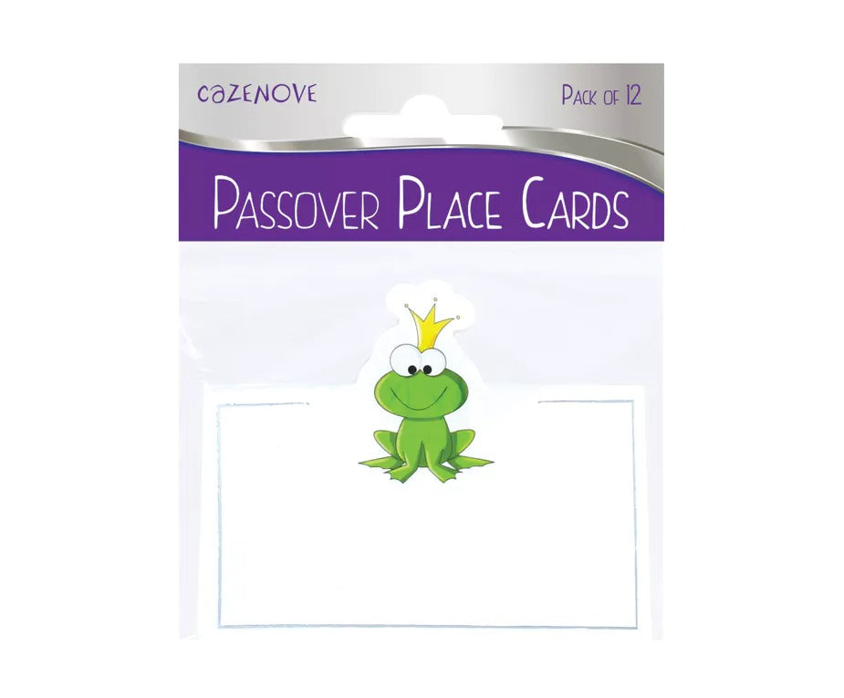 Passover Seder Place Cards, Silver Foiled Border, 12 Pack