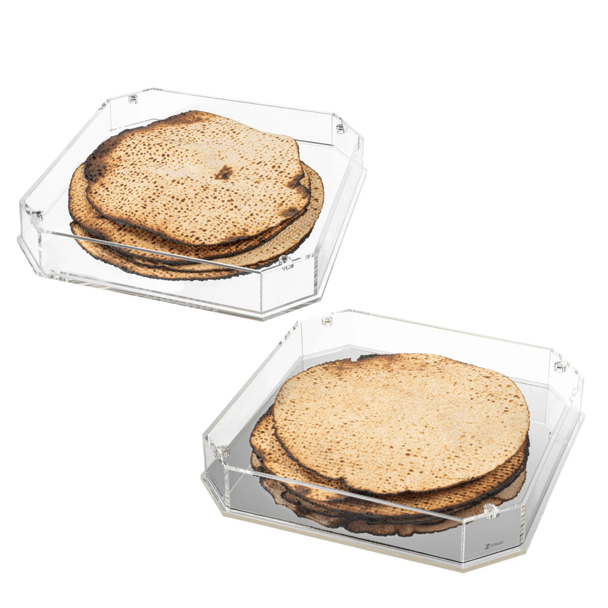 Lucite Matzah Box (Also Converts To 2 Trays)