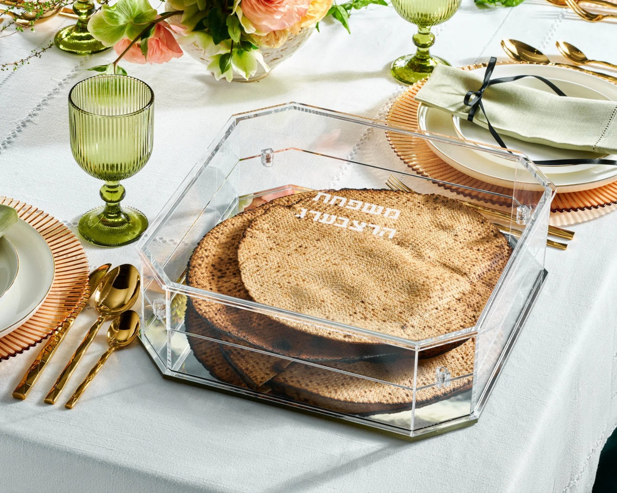 Lucite Matzah Box (Also Converts To 2 Trays)