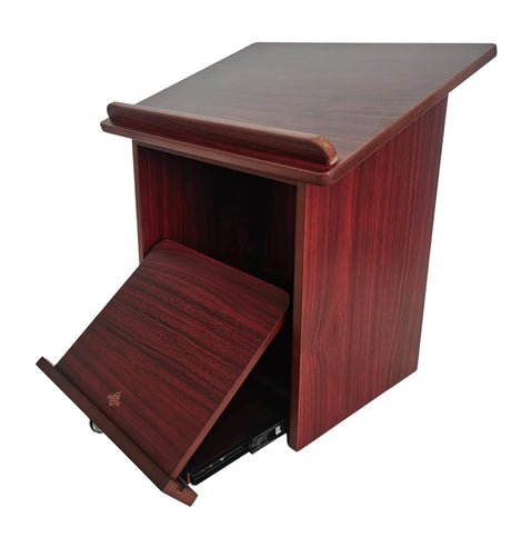 Table Top Shtender - 2 Tone Cherry 11.8 D x 15.75 W x 17" H with bottom Pullout Shtender