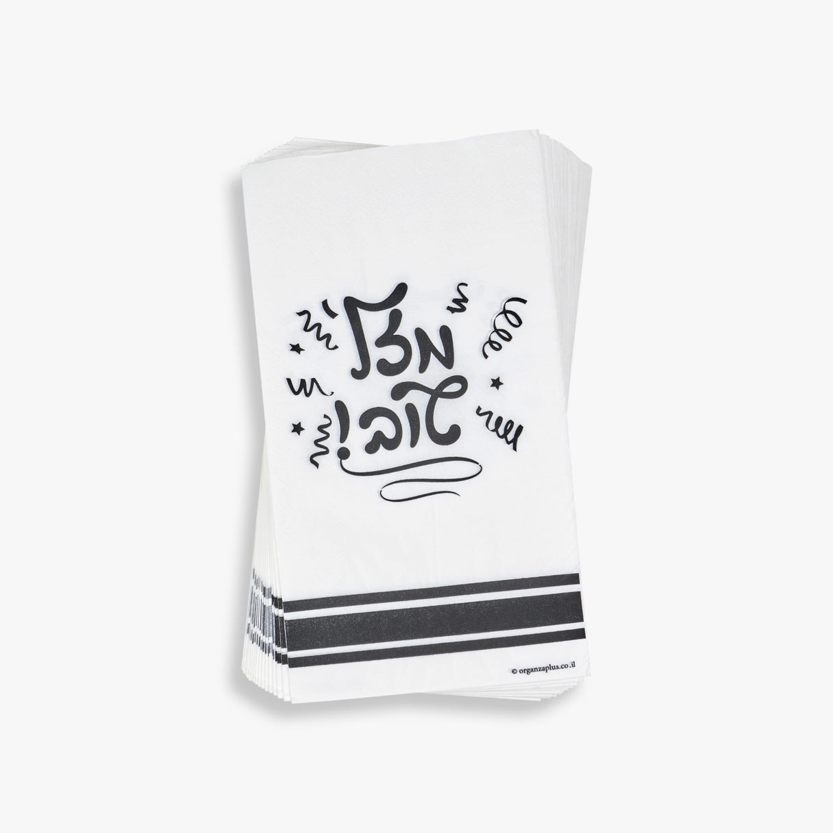 Napkin oblong Mazel Tov Black 4.9