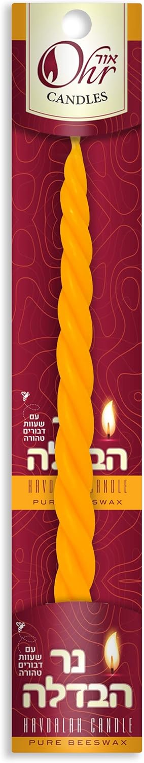 OHR CANDLES Braided Beeswax Havdalah Candle - Round Braid