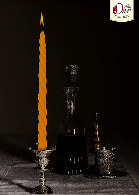 OHR CANDLES Braided Beeswax Havdalah Candle - Round Braid