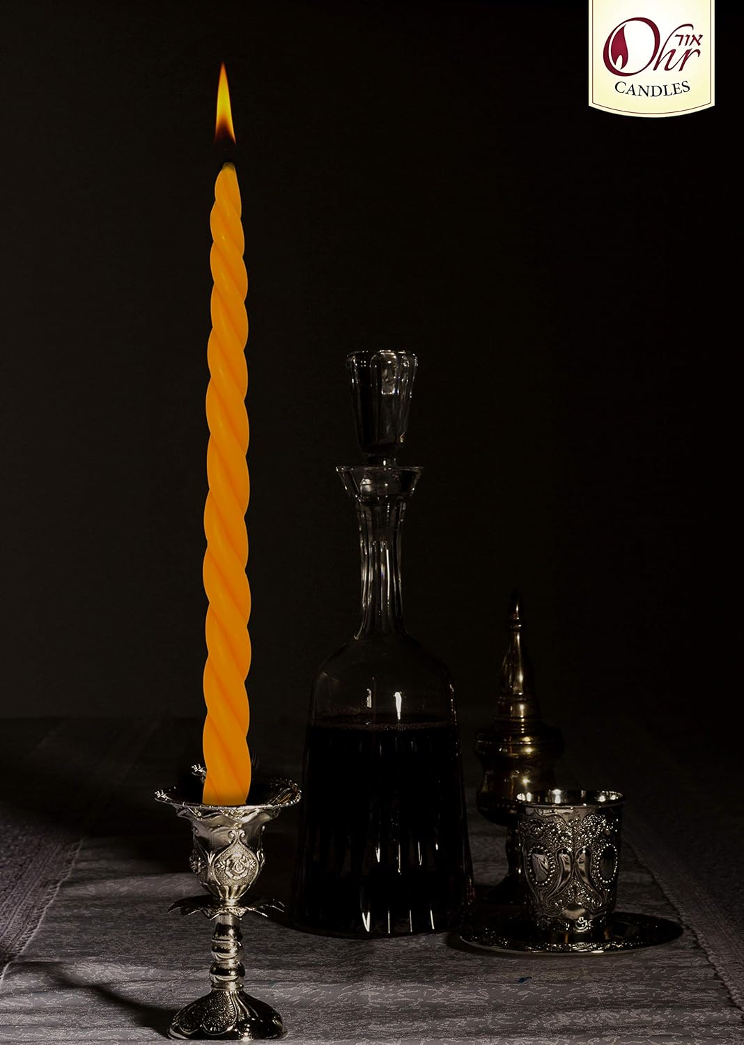 OHR CANDLES Braided Beeswax Havdalah Candle - Round Braid