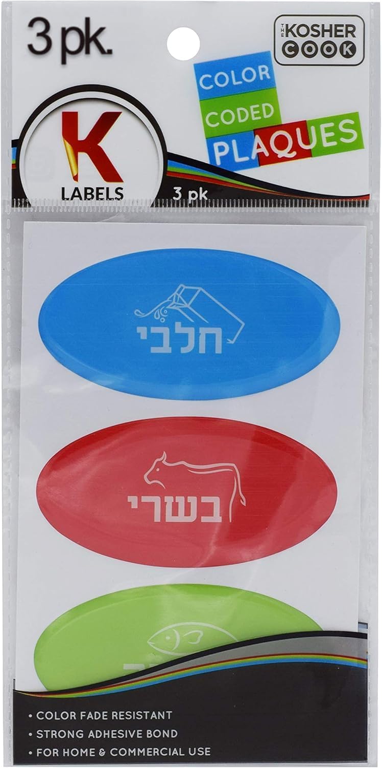 Kosher Hebrew Plate Assortment – 3-Pack for Dairy, Meat, and Pareve