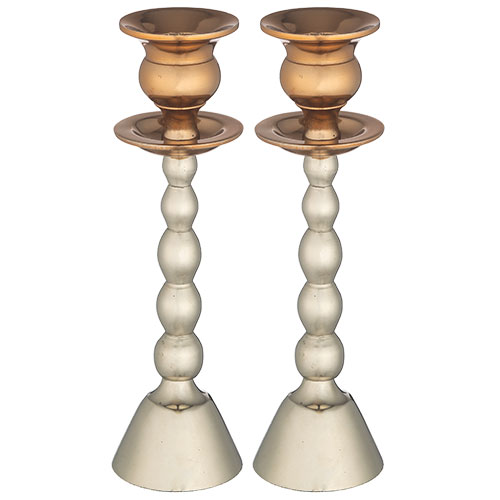 Pair of Aluminum Candlesticks 20 cm