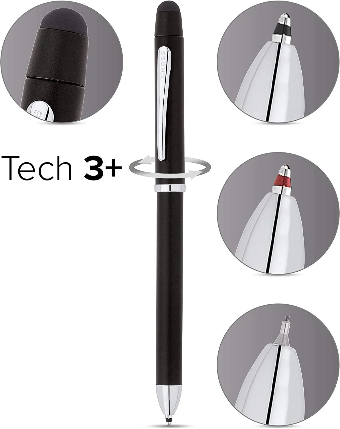 TECH 3+ - Matte Black - Multifunction Pen