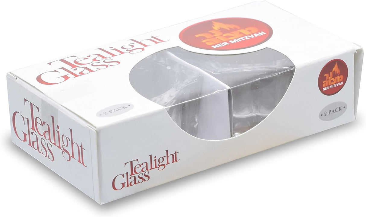Ner Mitvah Crystal Tealight Glass 2 Pack