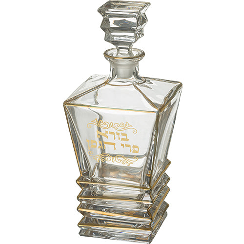 Crystal Wine Bottle With Gold Embossed Letters 27 Cm