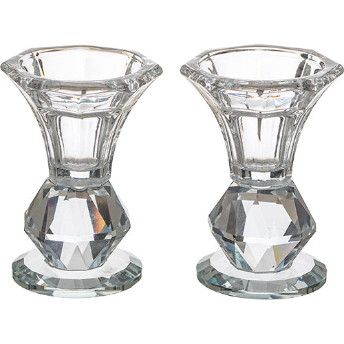 Elegant Crystal Candlestick 8.5 cm