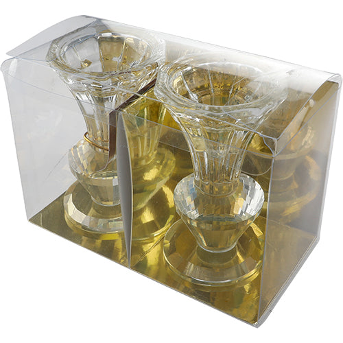 Elegant Crystal Candlestick 8.5 cm