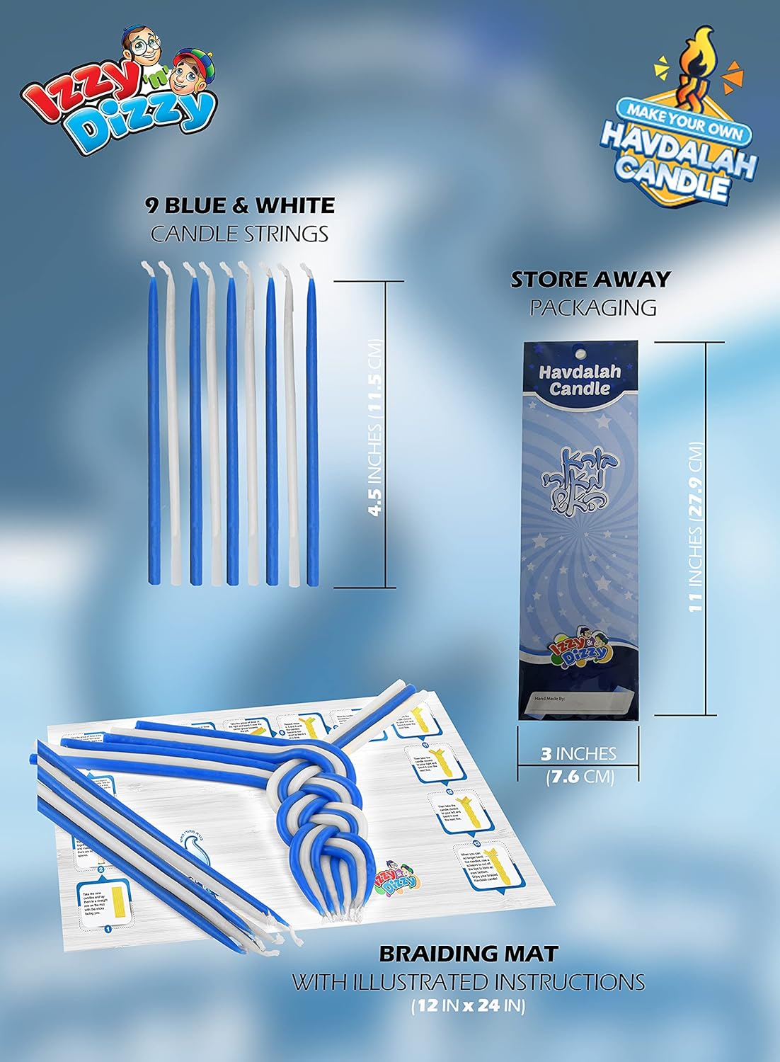 Izzy & Dizzy Havdalah Making Kit - Blue/White