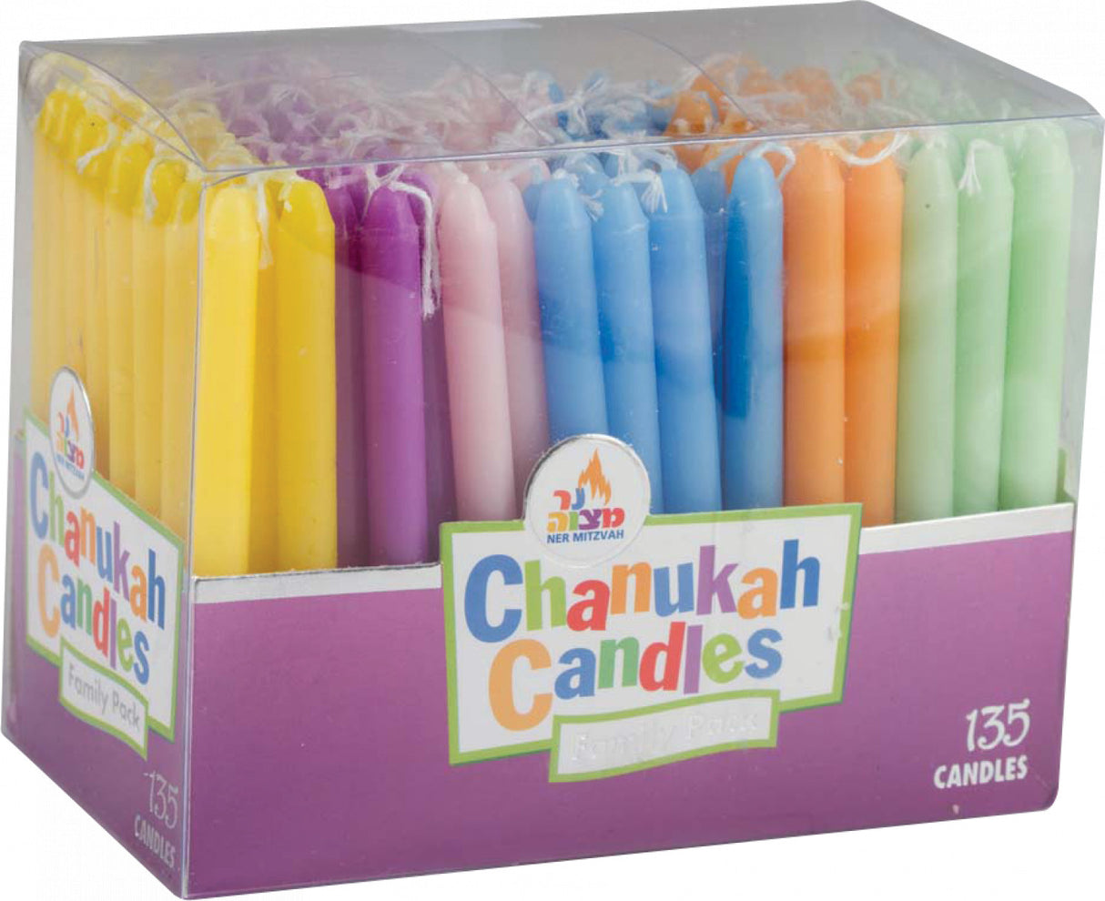 Family Pack Chanukah Candles - Multi-Colored