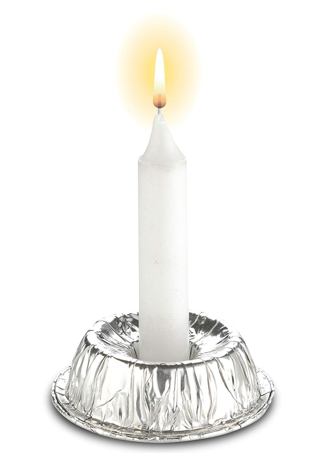 Ner Mitzvah Self Standing Candle Holder - Disposable Foil Candle Holders