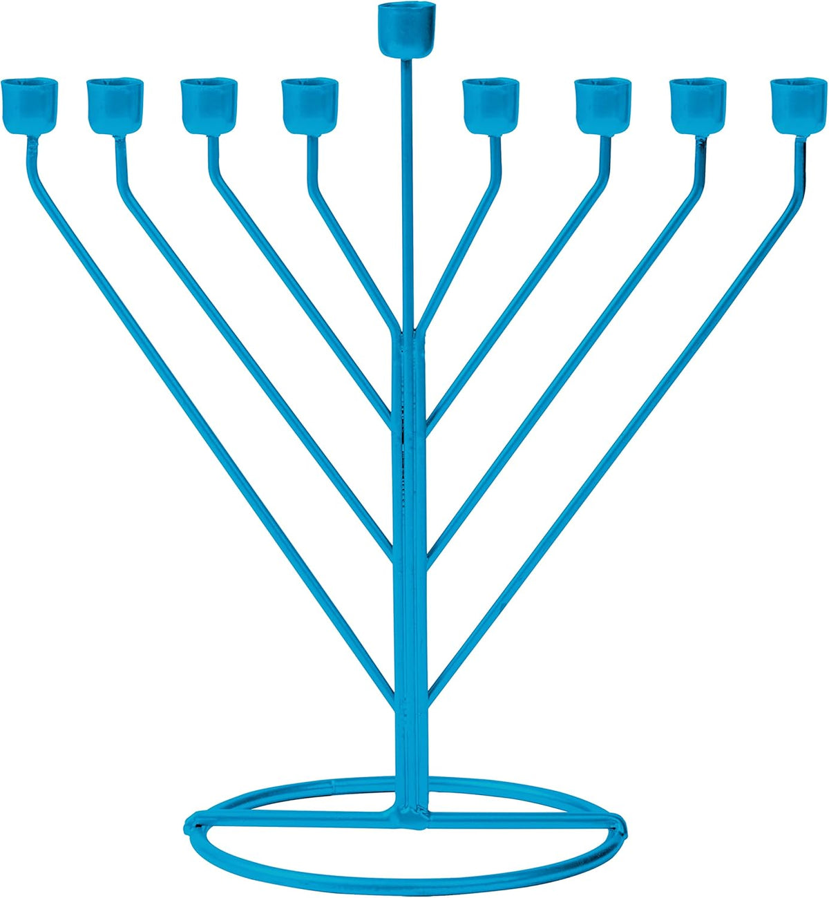 Blue Rambam Wire Menorah