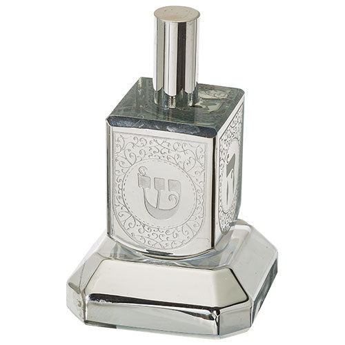 Crystal Dreidel "N.G.H.SHAM" 11 cm - Silver