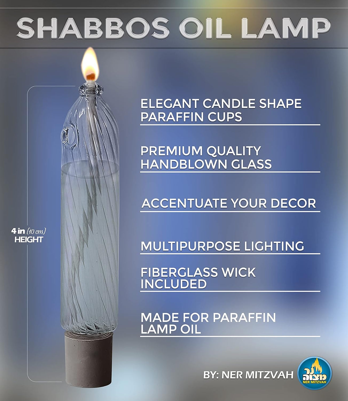 Clear Lights Glass - Lined Candle Shape