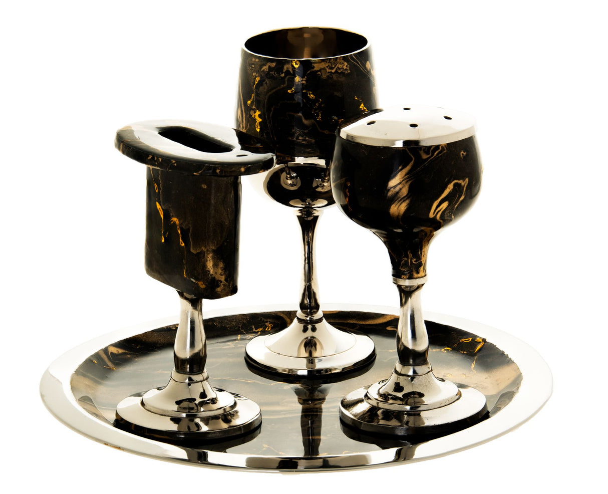 Havdallah Set Enamel Broen/Gold