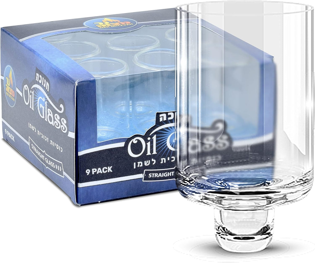 Ner Mitzvah Straight Oil Glass Diameter 25mm Height 25mm #11