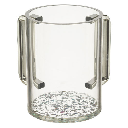 Perspex Clear Washing Cup 13 cm - Silver Sparkles