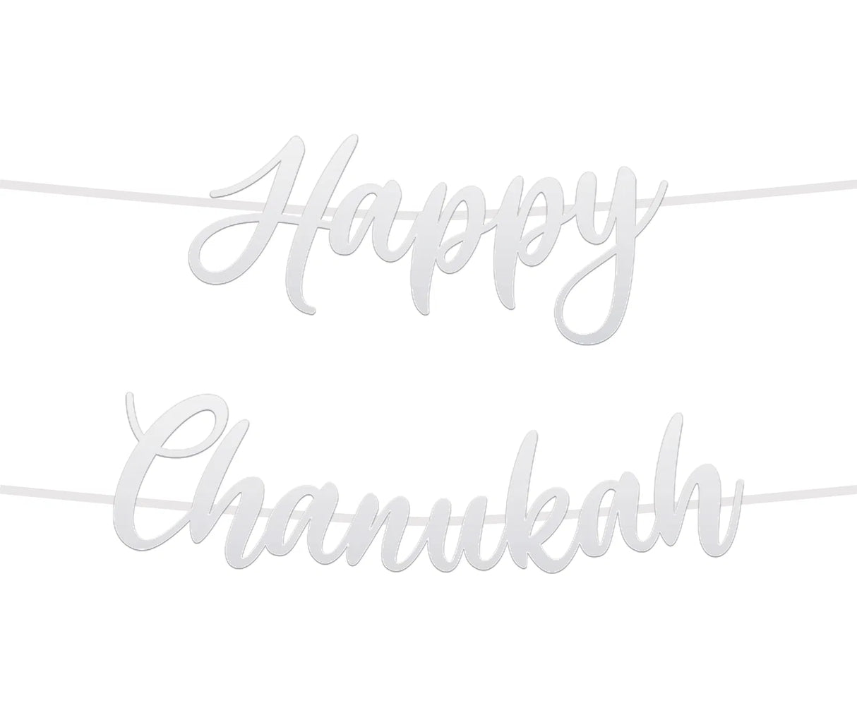 Happy Chanukah Bunting Silver