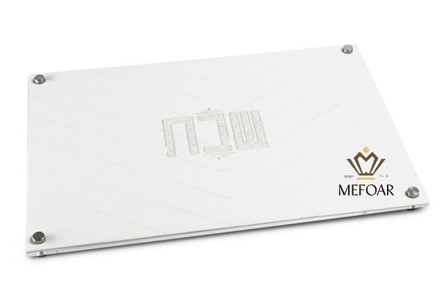 Acrylic Challa Board Tray- SILVER - Leatherette Insert ST