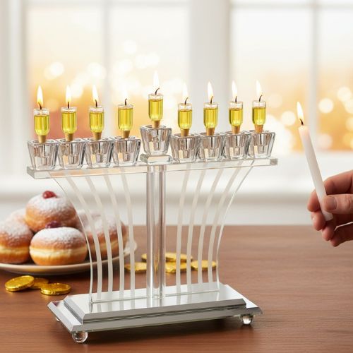 Crystal Elegant Menorah 21 cm