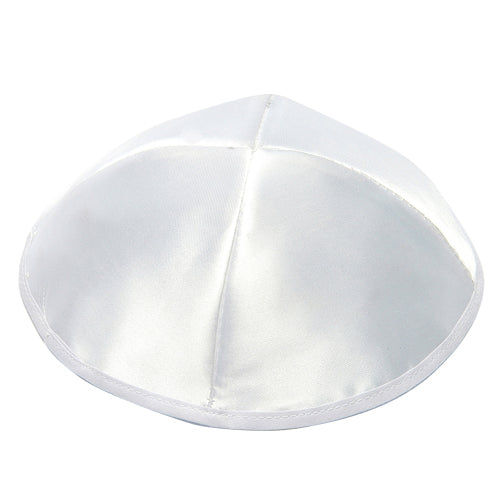 White Satin Kippah 19 cm