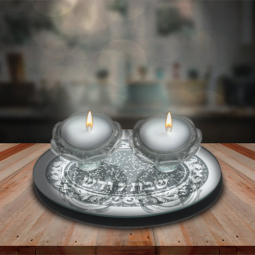 Glass Candlesticks with Stones 19*12 cm- Ornaments