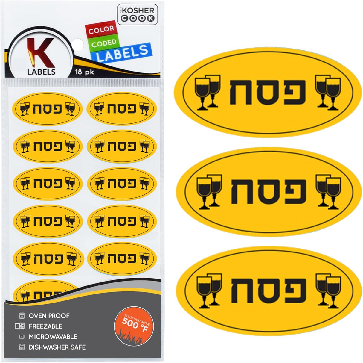 The Kosher Cook Pesach Removable Stickers, 18pk